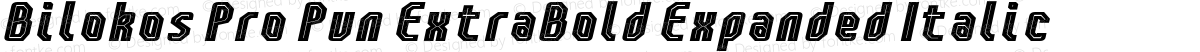 Bilokos Pro Pun ExtraBold Expanded Italic