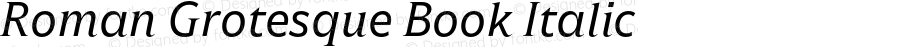 Roman Grotesque Book Italic