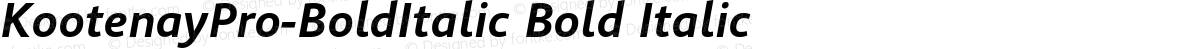 KootenayPro-BoldItalic Bold Italic