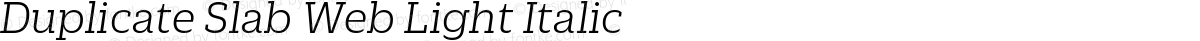 Duplicate Slab Web Light Italic