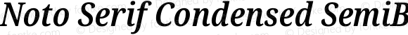 Noto Serif Condensed SemiBold Italic