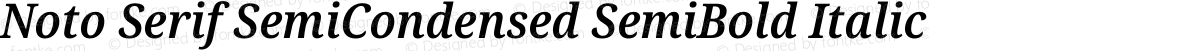 Noto Serif SemiCondensed SemiBold Italic