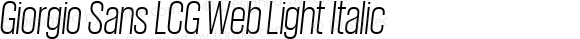 Giorgio Sans LCG Web Light Italic
