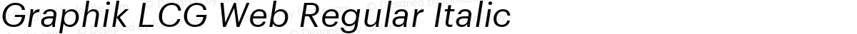 Graphik LCG Web Regular Italic