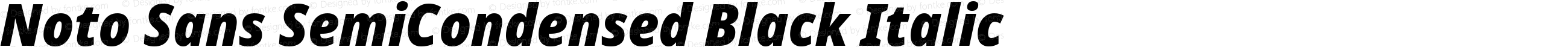 Noto Sans SemiCondensed Black Italic