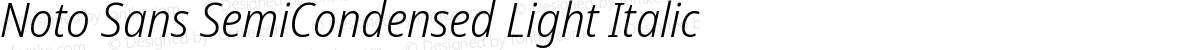 Noto Sans SemiCondensed Light Italic