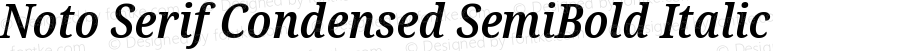 Noto Serif Condensed SemiBold Italic