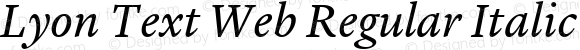 Lyon Text Web Regular Italic