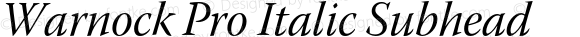 Warnock Pro Italic Subhead