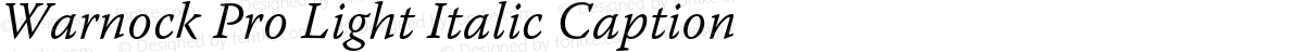 Warnock Pro Light Italic Caption