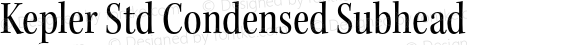 Kepler Std Condensed Subhead