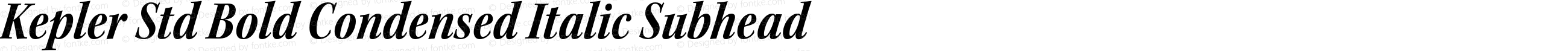 Kepler Std Bold Condensed Italic Subhead