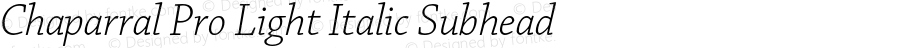 Chaparral Pro Light Italic Subhead