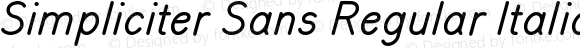 Simpliciter Sans Regular Italic