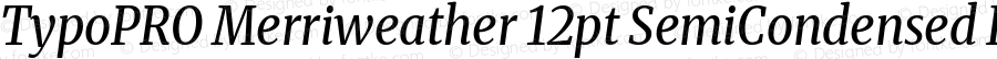 TypoPRO Merriweather 12pt SemiCondensed Italic