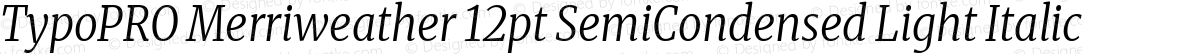TypoPRO Merriweather 12pt SemiCondensed Light Italic