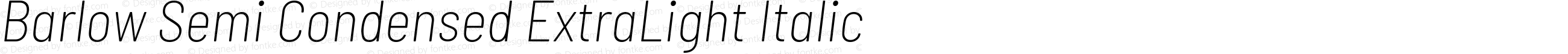 Barlow Semi Condensed ExtraLight Italic