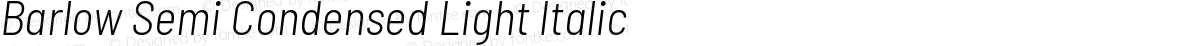 Barlow Semi Condensed Light Italic