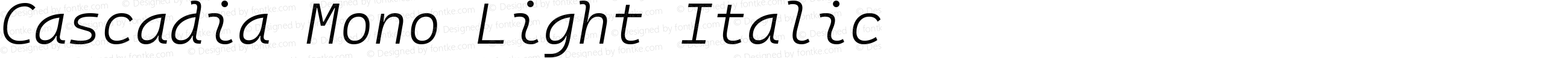 Cascadia Mono Light Italic