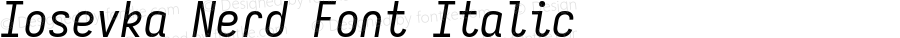 Iosevka Mayukai Serif Italic Nerd Font Complete