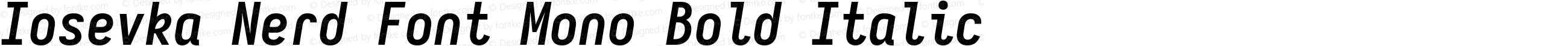 Iosevka Nerd Font Mono Bold Italic