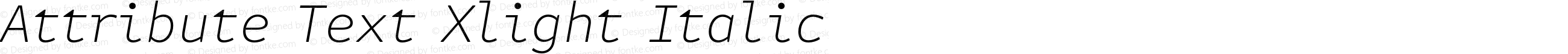 Attribute Text Xlight Italic