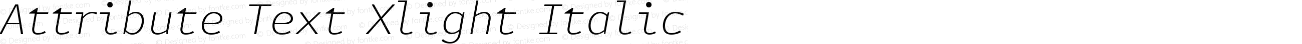 Attribute Text Xlight Italic