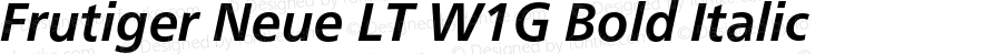 Frutiger Neue LT W1G Bold Italic