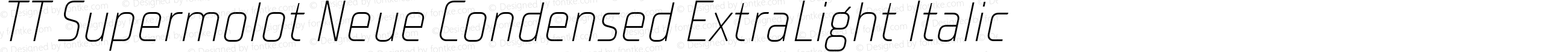 TT Supermolot Neue Condensed ExtraLight Italic