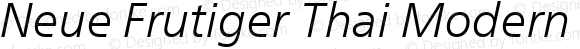 Neue Frutiger Thai Modern Light Italic