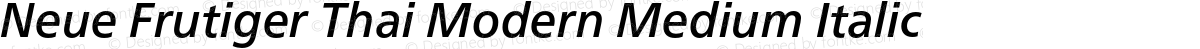 Neue Frutiger Thai Modern Medium Italic