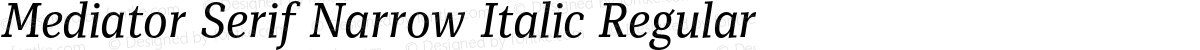 Mediator Serif Narrow Italic Regular