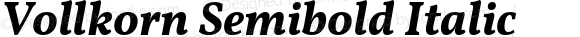 Vollkorn Semibold Italic