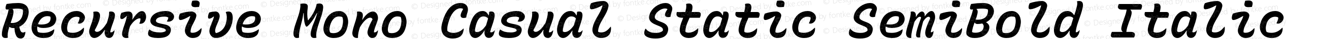 Recursive Mono Casual Static SemiBold Italic