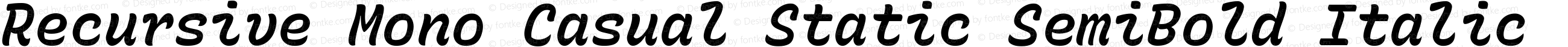 Recursive Mono Casual Static SemiBold Italic