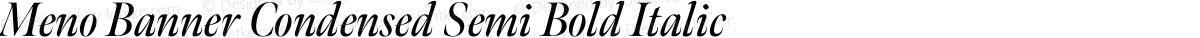 Meno Banner Condensed Semi Bold Italic