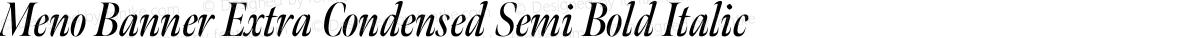 Meno Banner Extra Condensed Semi Bold Italic