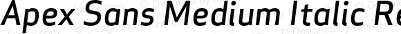 Apex Sans Medium Italic Regular Version 6.000 2007 revised OpenType release
