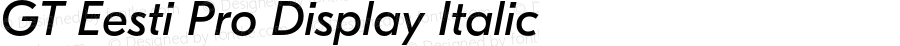 GT Eesti Pro Display Italic