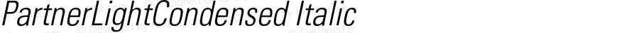 PartnerLightCondensed Italic