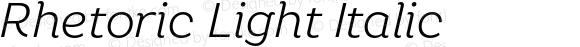 Rhetoric Light Italic
