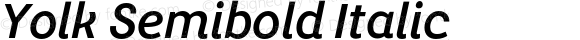 Yolk Semibold Italic