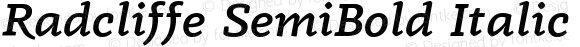 Radcliffe SemiBold Italic