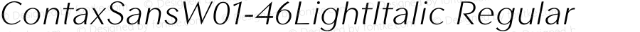 Contax Sans W01 46 Light Italic