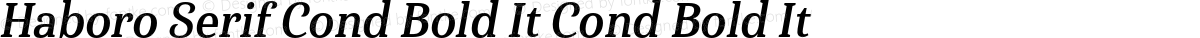 Haboro Serif Cond Bold It Cond Bold It