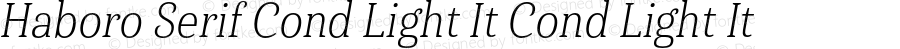 Haboro Serif Cond Light It