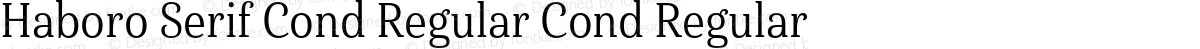 Haboro Serif Cond Regular Cond Regular