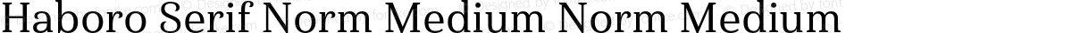 Haboro Serif Norm Medium Norm Medium