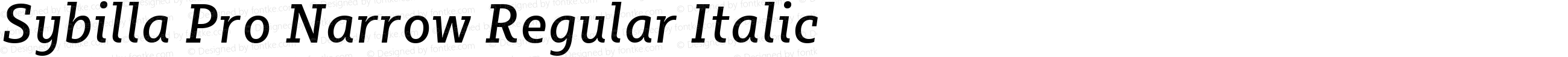 Sybilla Pro Narrow Regular Italic