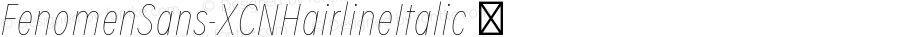 FenomenSans-XCNHairlineItalic ☞ Version 1.001;PS 001.001;hotconv 1.0.70;makeotf.lib2.5.58329;com.myfonts.easy.signature-type-foundry.fenomen-sans.xcn-hairline-italic.wfkit2.version.4nQy